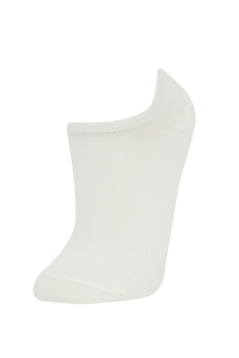 Kadın Beyaz Kadın Görünmez 3'lü Pamuklu Sneaker Çorap