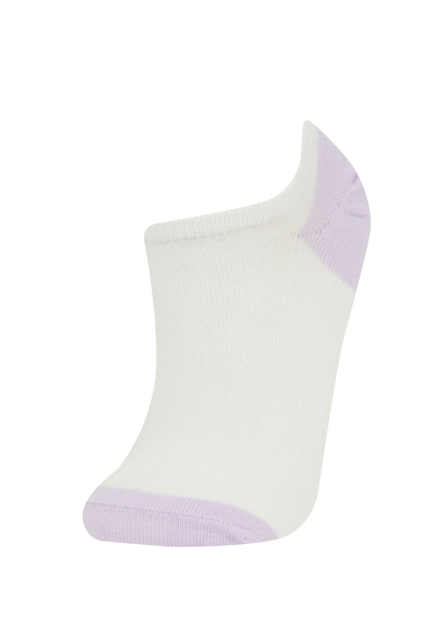 Kadın Beyaz Kadın Görünmez 3'lü Pamuklu Sneaker Çorap