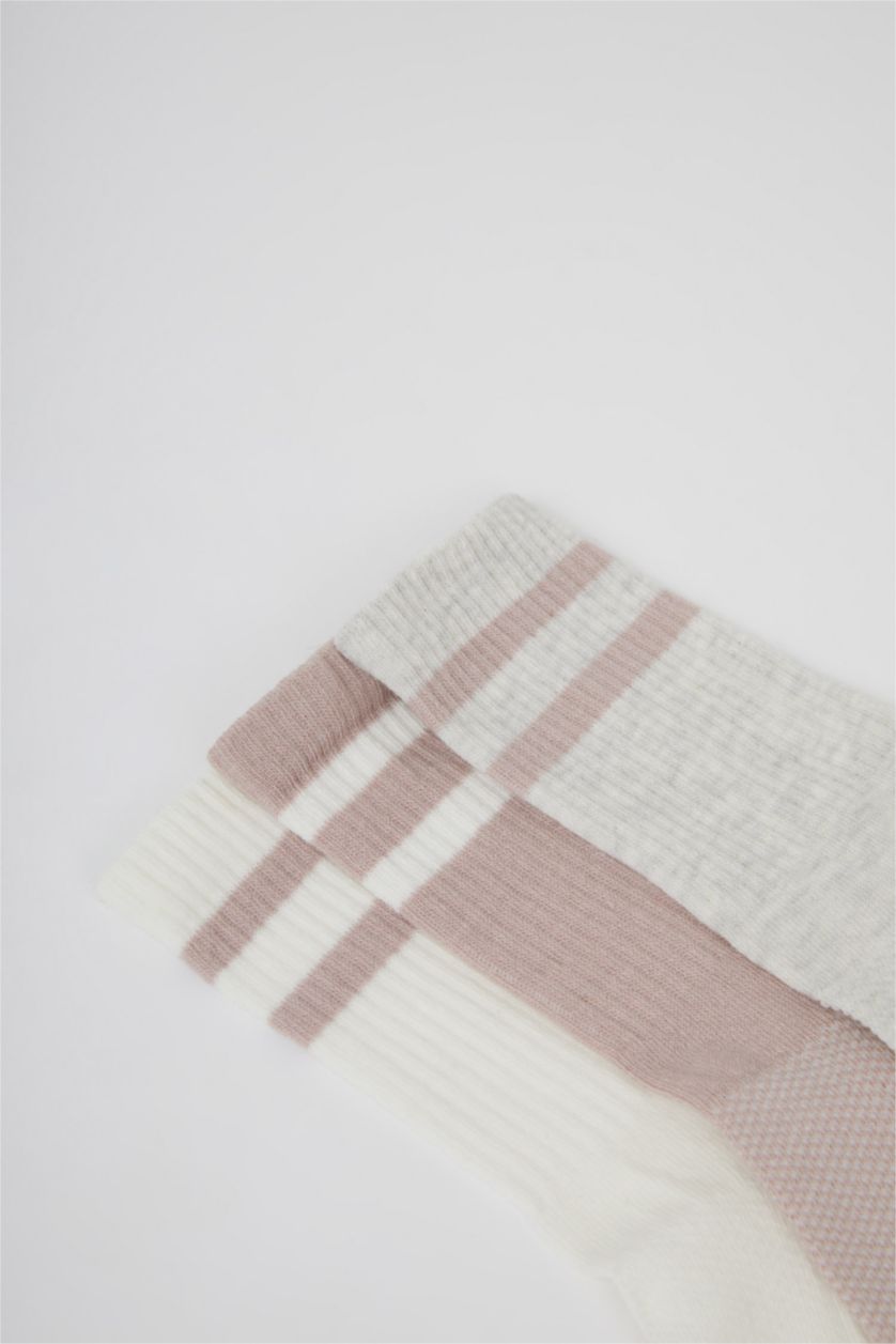 Kadın Karma Kadın 3'lü Pamuklu Uzun Çorap