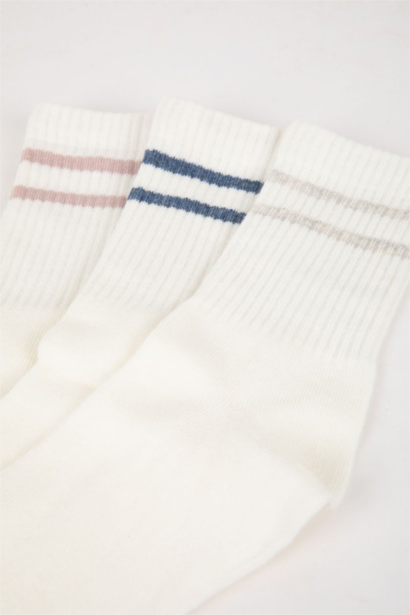 FEMME Blanc Chaussettes Longues Coton