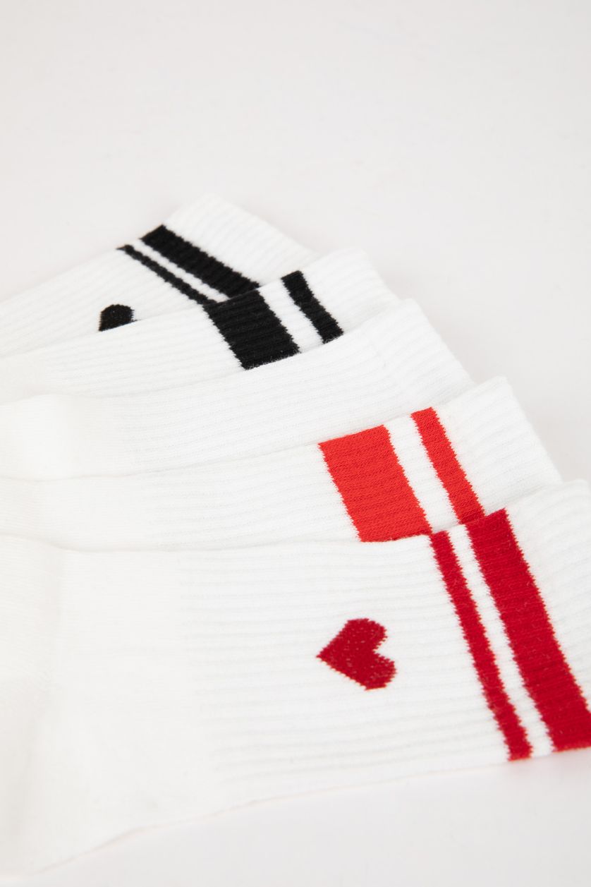 WOMAN White Woman 5 Piece Cotton Long Socks