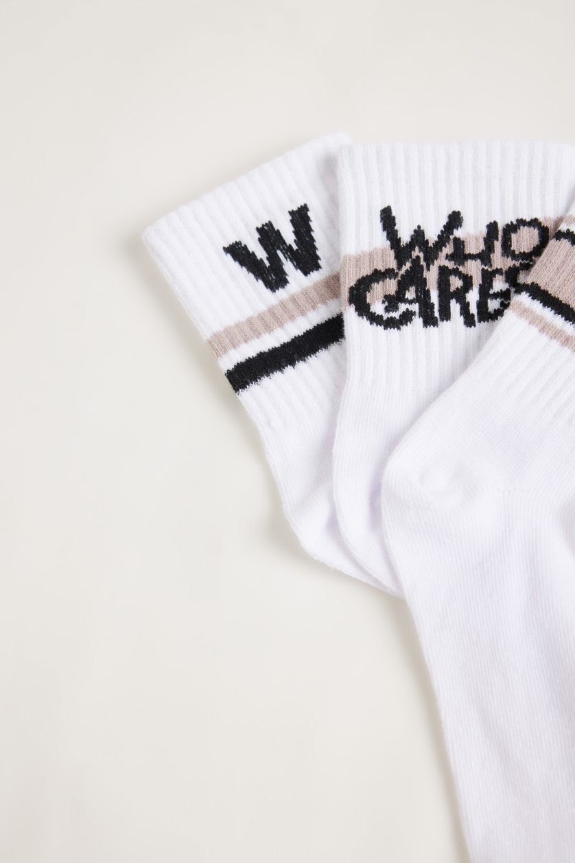 WOMAN White Woman 3 Piece Cotton Long Socks