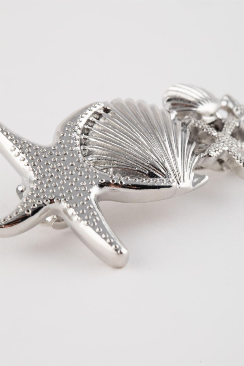 WOMAN SILVER Woman Shell Detailed Silver Buckle