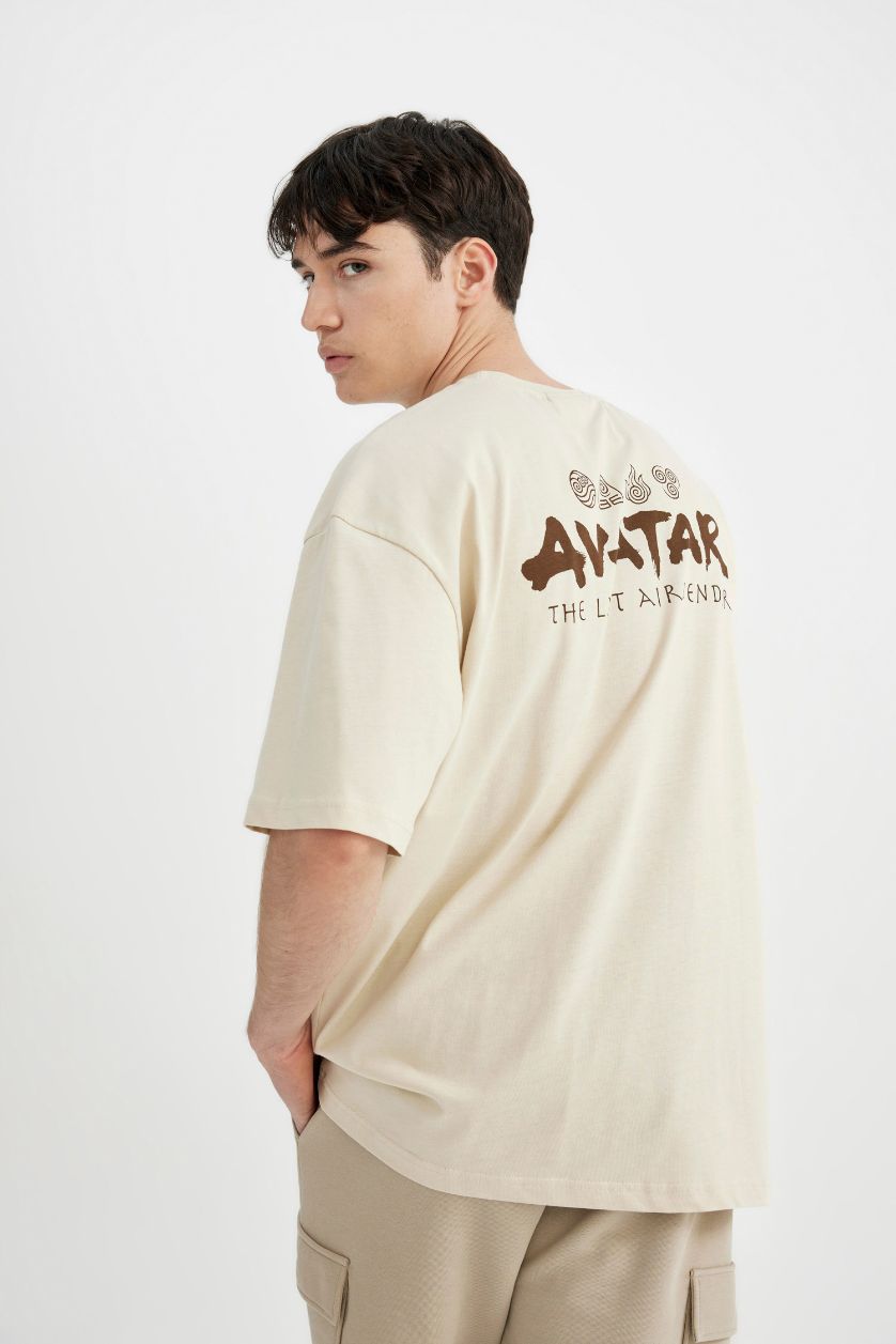 MAN Beige Oversize Fit Short Sleeve T-Shirt