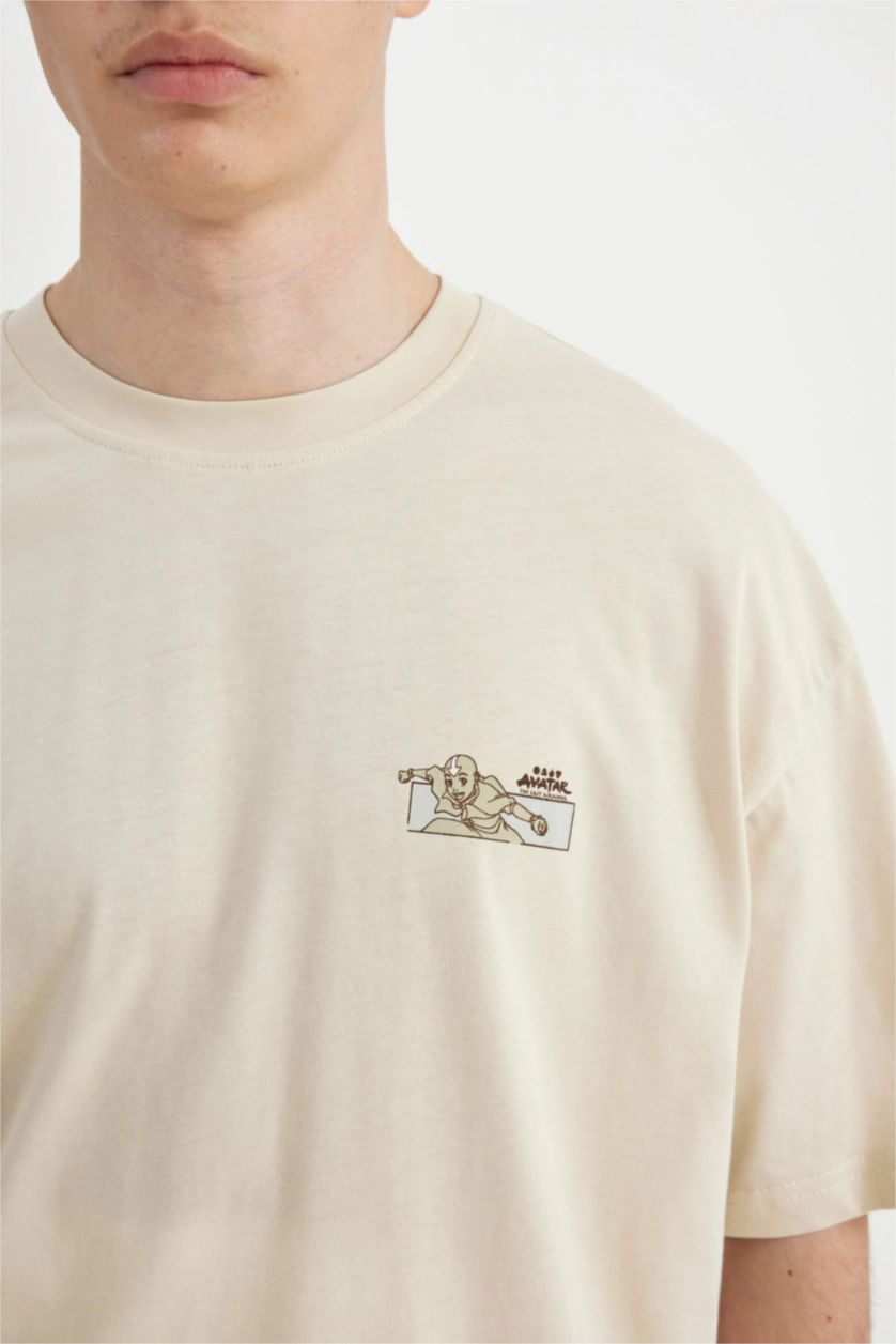 MAN Beige Oversize Fit Short Sleeve T-Shirt