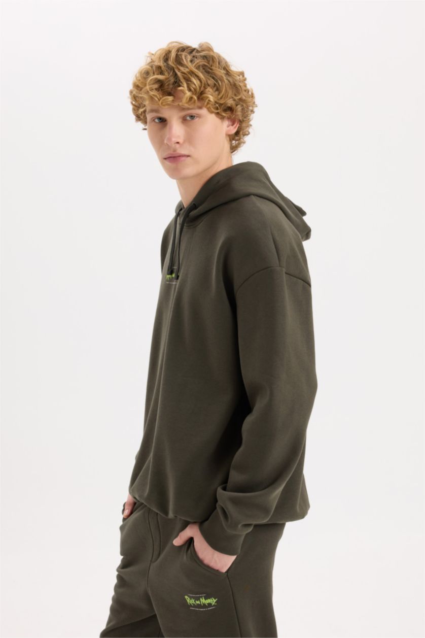 Мужчины Антрацит Свитшот Rick and Morty с капюшоном