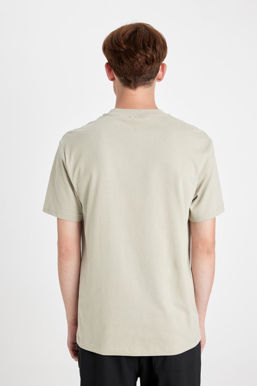 Erkek Açık Haki %100 Pamuk Rick and Morty Regular Fit Bisiklet Yaka Kısa Kollu Tişört