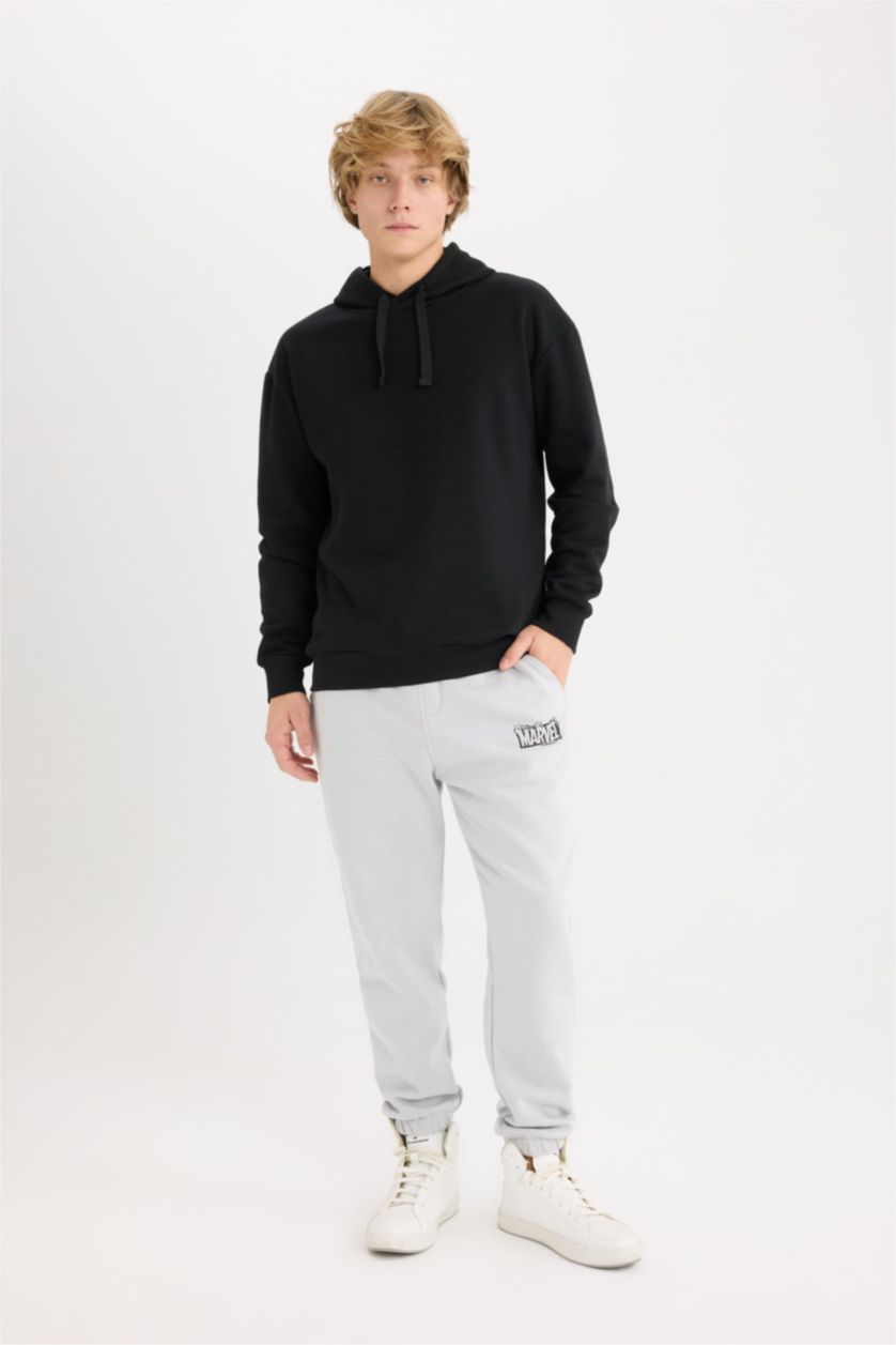 Ерлер Ашық сұр Marvel Logo Only қалыпты пішім Шалбар