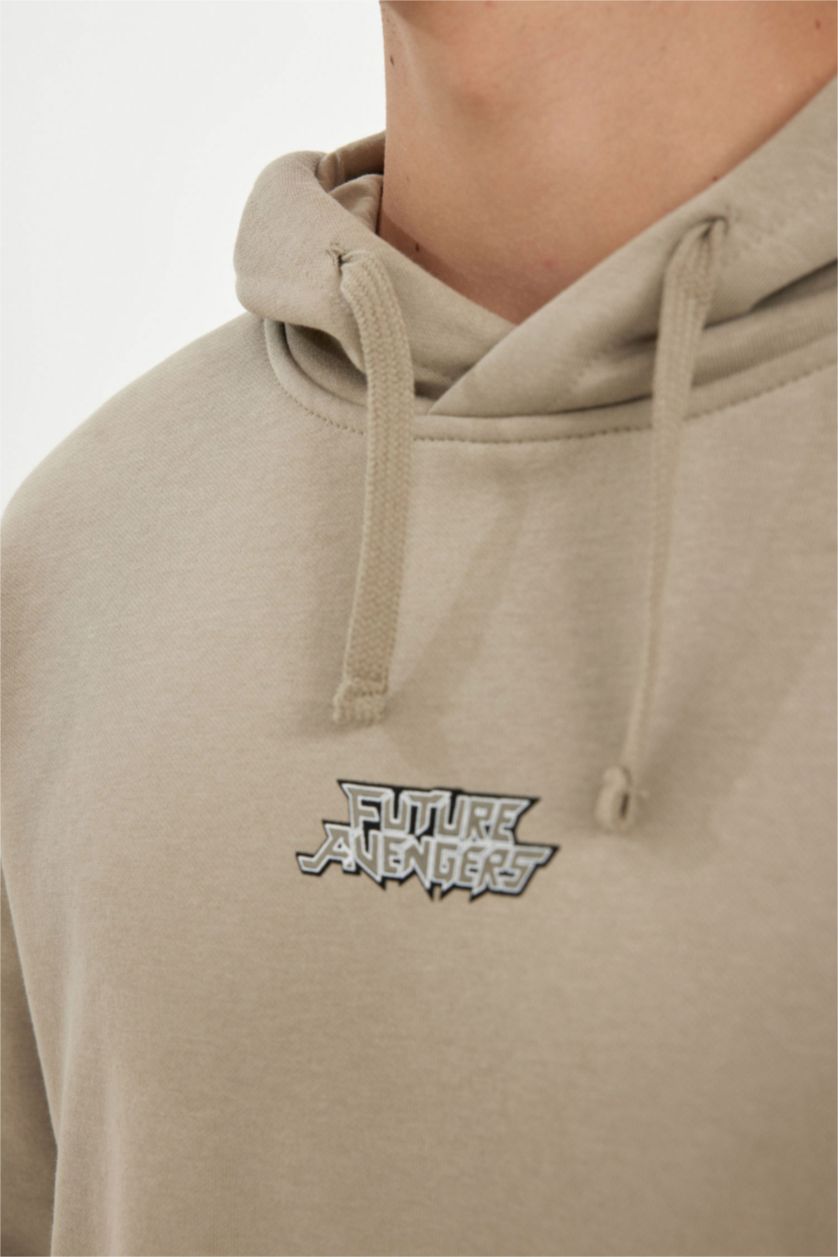 Мужчины Светлый хаки Свитшот Marvel Avengers с капюшоном