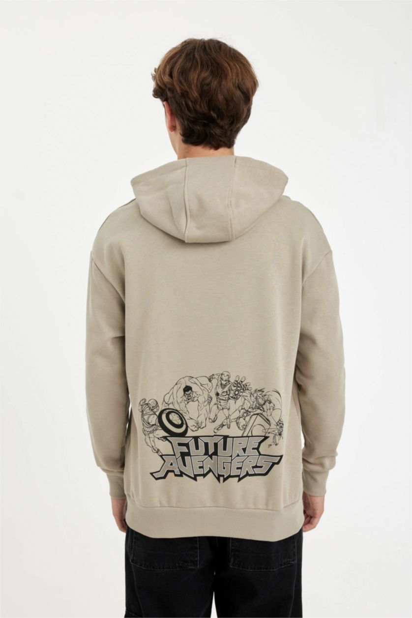 Мужчины Светлый хаки Свитшот Marvel Avengers с капюшоном