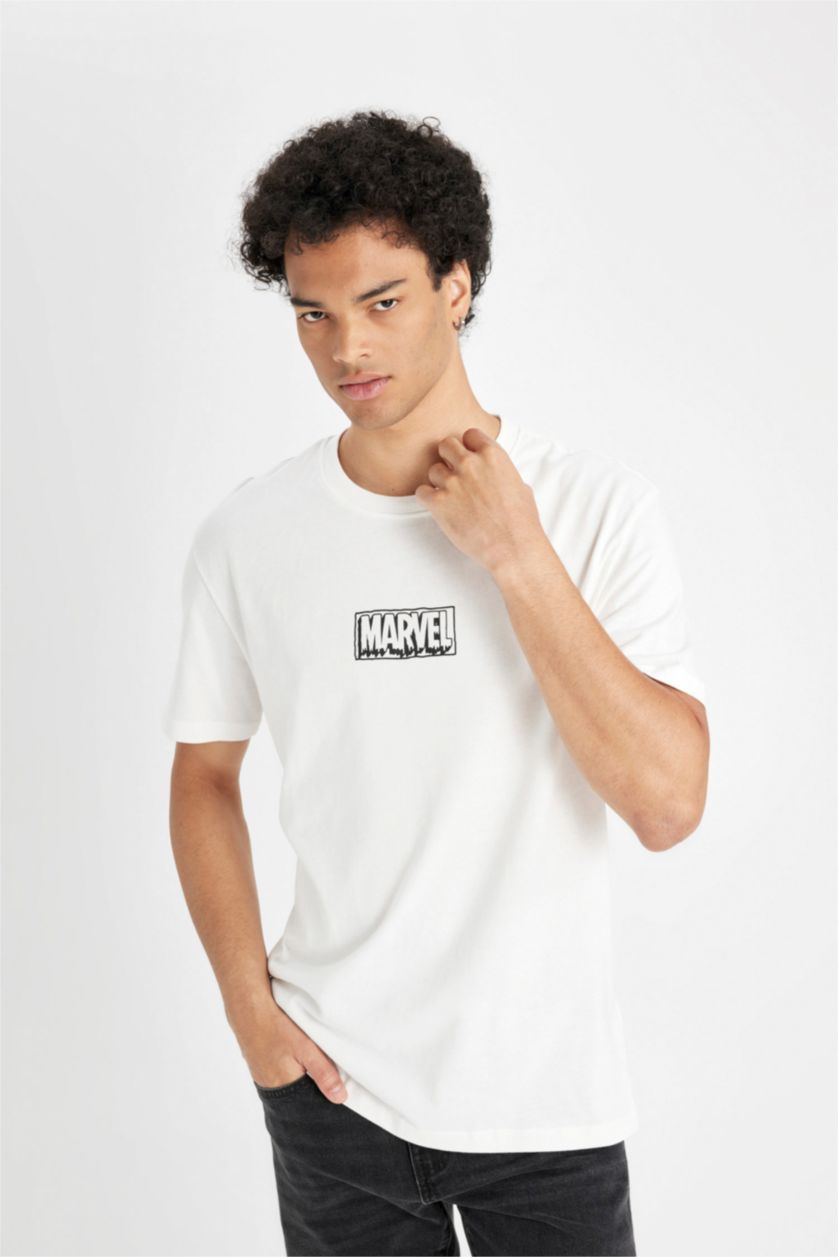 MAN Ecru Regular Fit Short Sleeve T-Shirt