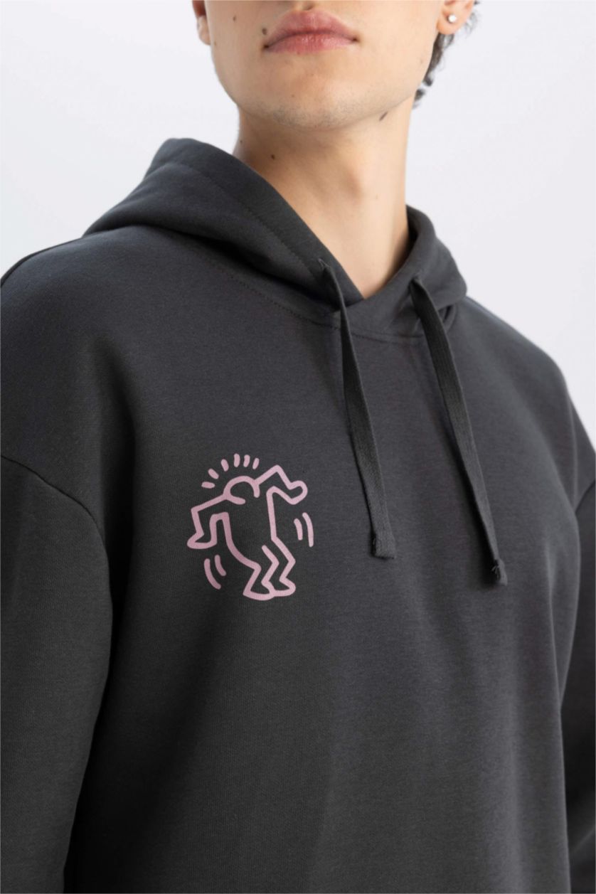 رجالي أنثرا سويت شيرت اوفر سايز بكابيشون من كيث هارينغ