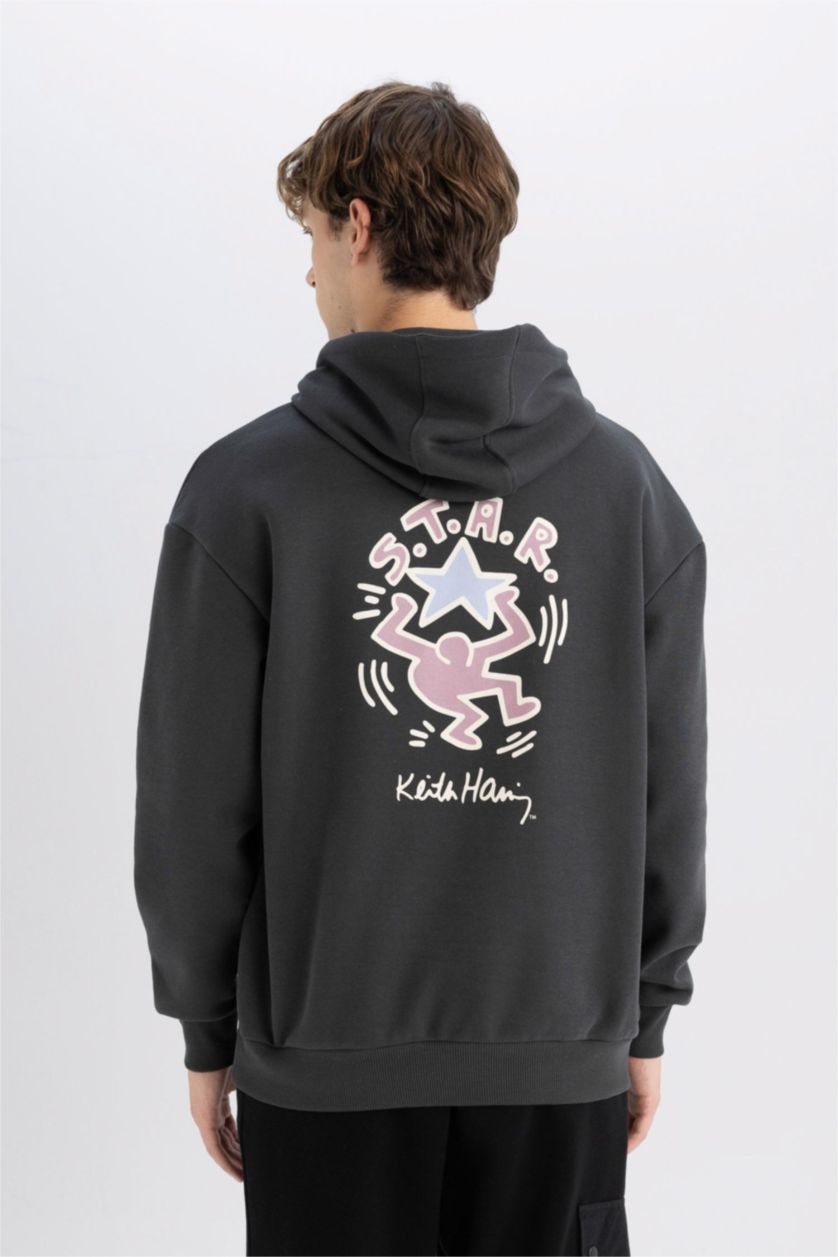 رجالي أنثرا سويت شيرت اوفر سايز بكابيشون من كيث هارينغ