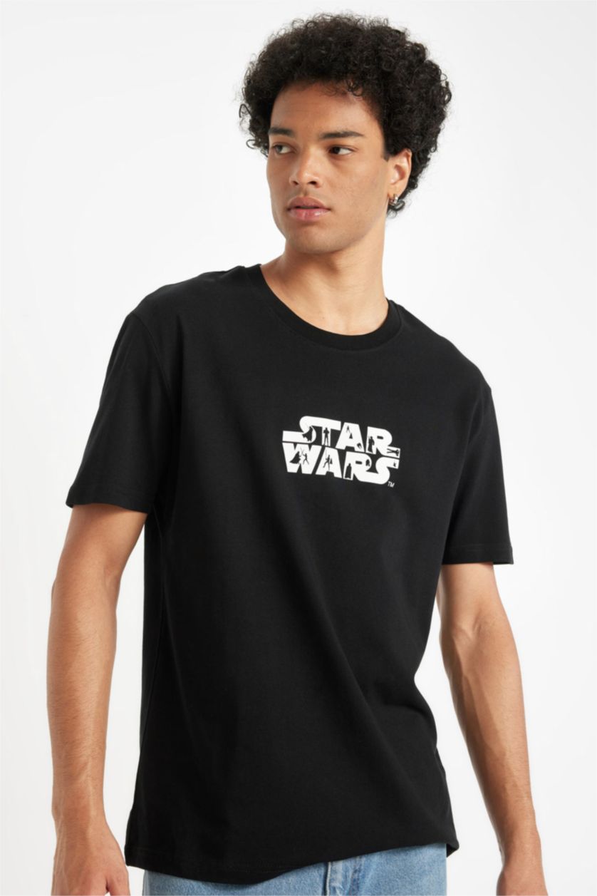 Men Black Regular Fit Short Sleeve T-Shirt