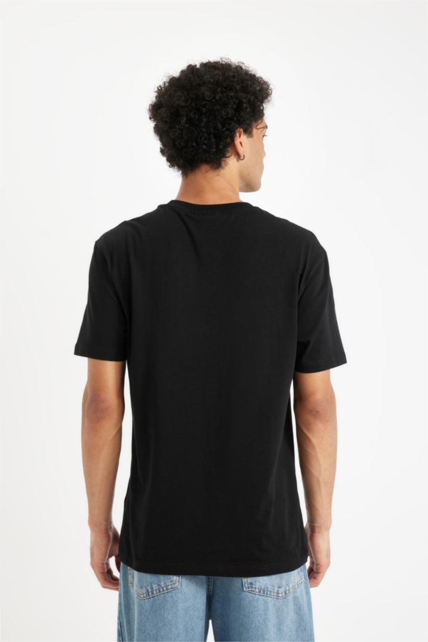 Men Black Regular Fit Short Sleeve T-Shirt