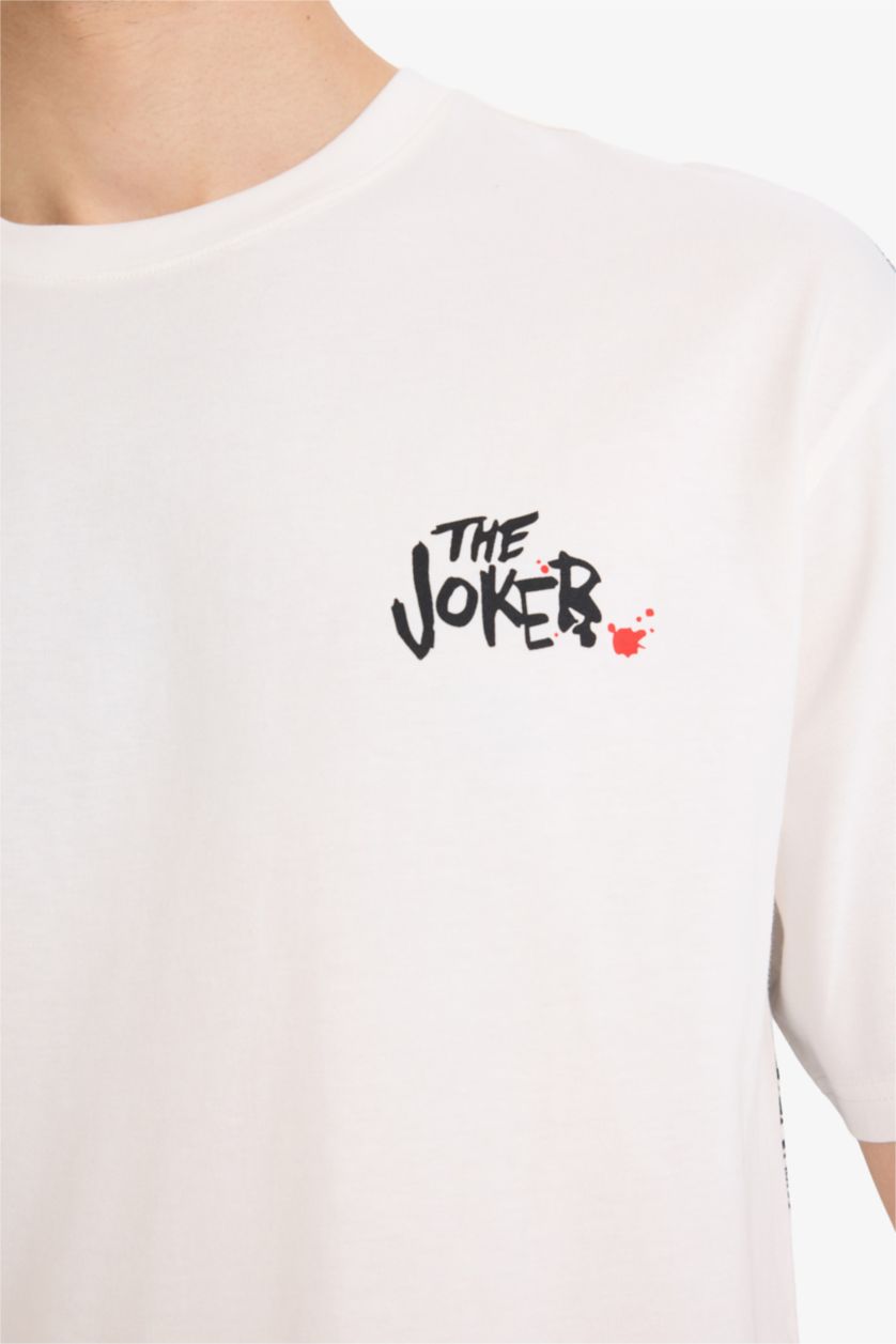 Мужчины Бежевый Футболка Justice League Boxy Fit с круглым вырезом принтом и коротким рукавом