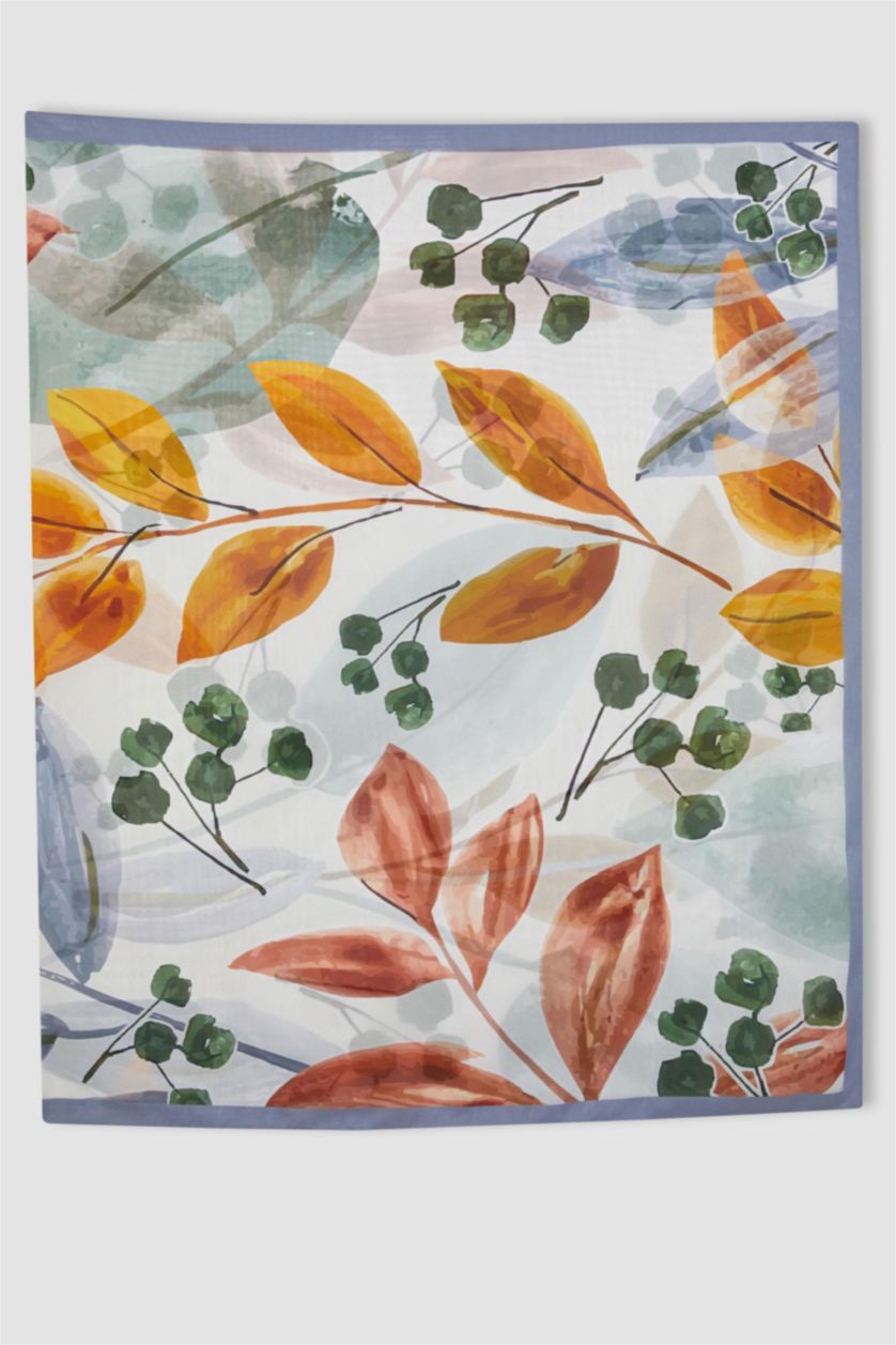 حريمي أزرق كاش مايوه شيفون منقوش