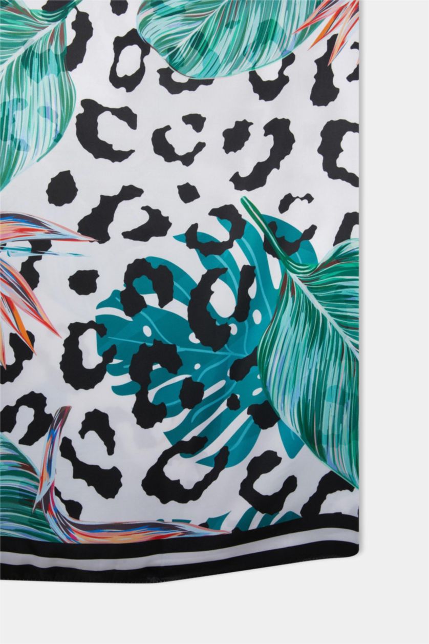 FEMME Vert Paréo long à motif léopard pour femme