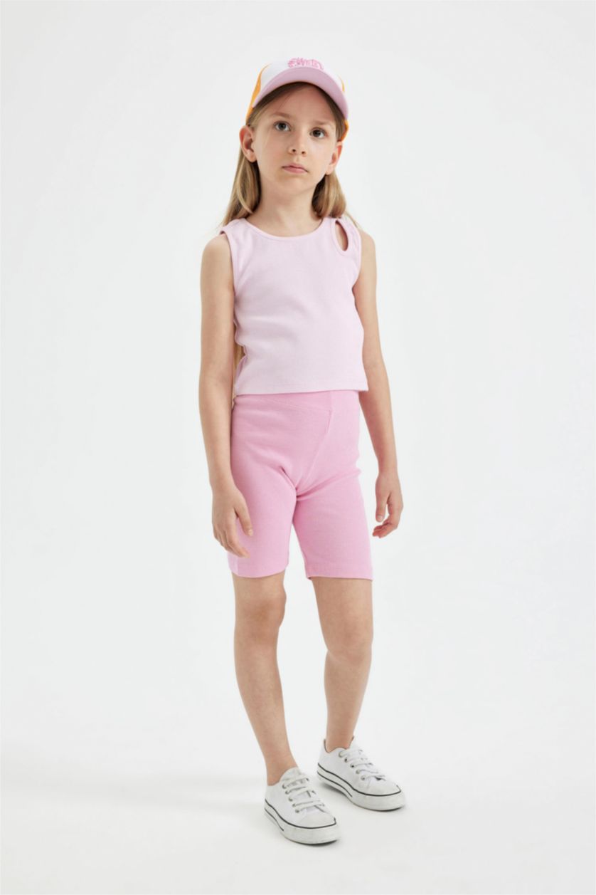 GIRLS & TEENS Pink Girl Biker Biker Leggings