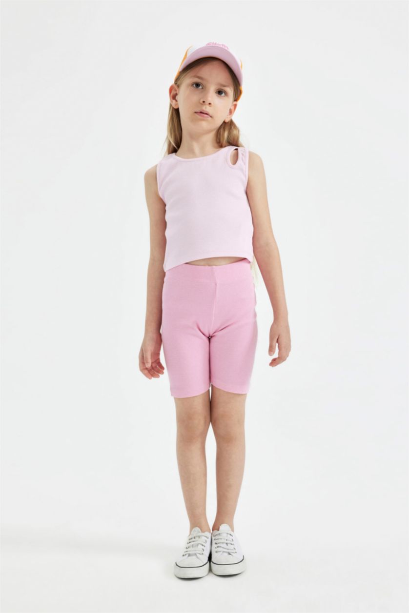 GIRLS & TEENS Pink Girl Biker Biker Leggings