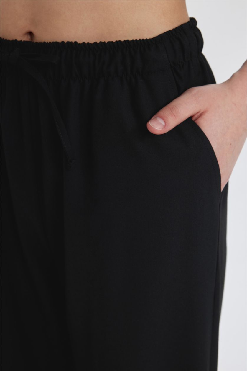 WOMAN Black Wide Leg High Waist Standard Trousers