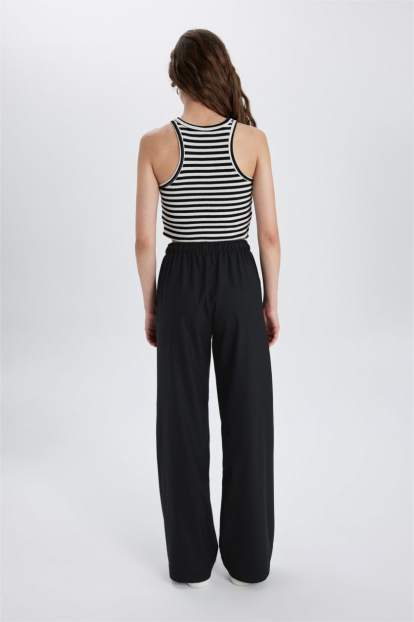 WOMAN Black Wide Leg High Waist Standard Trousers
