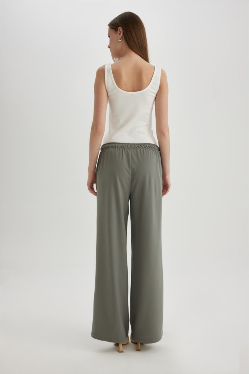 Әйелдерге хаки кең аяқ Шалбар