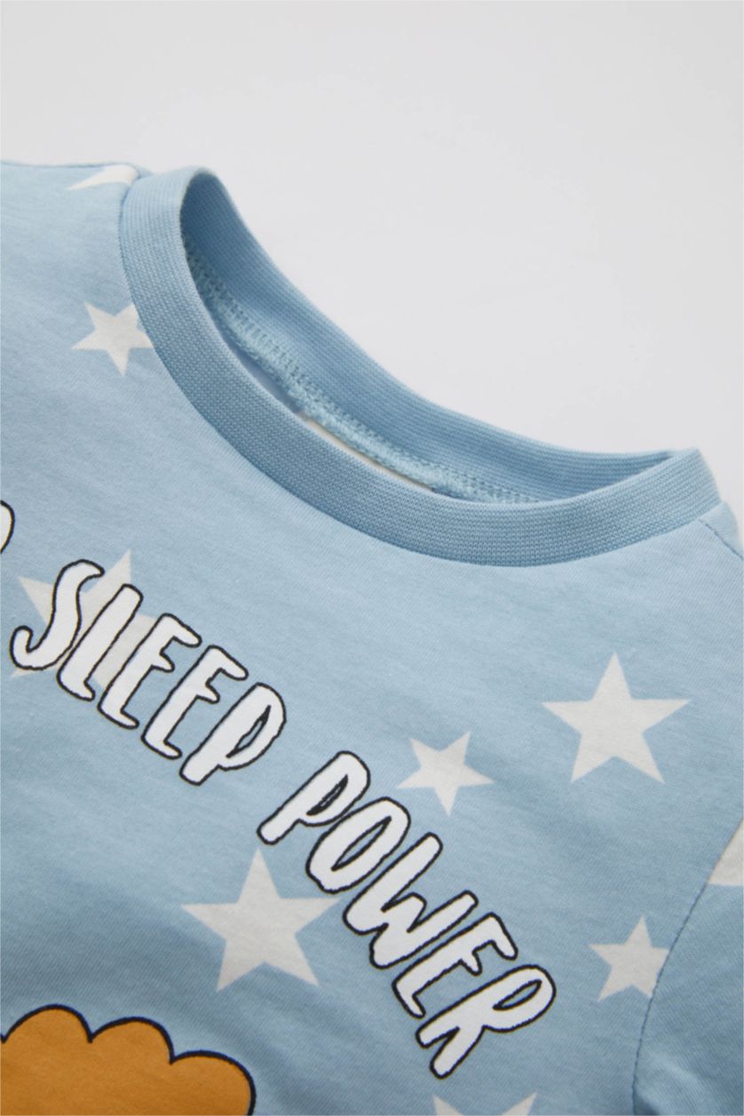 BABY BOY Blue Baby Boy Star Patterned Cotton 2 Piece Pajama Set