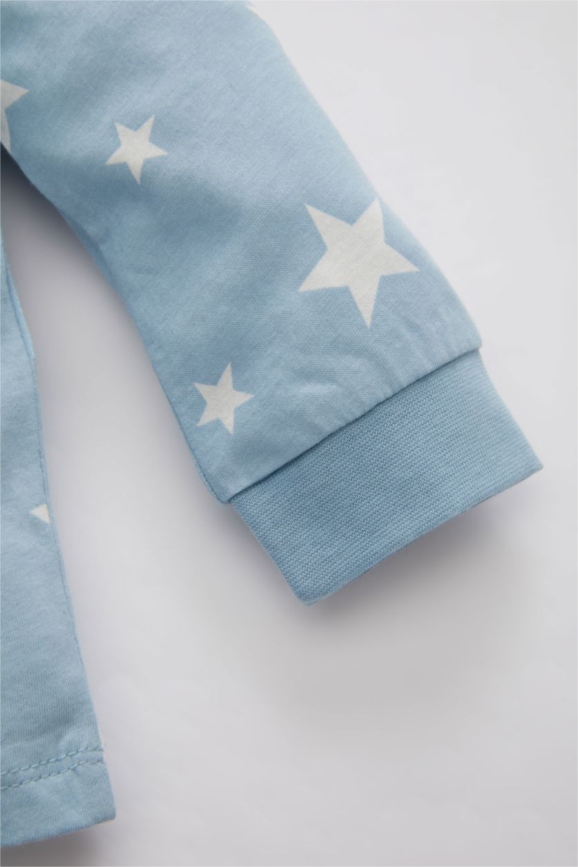 BABY BOY Blue Baby Boy Star Patterned Cotton 2 Piece Pajama Set