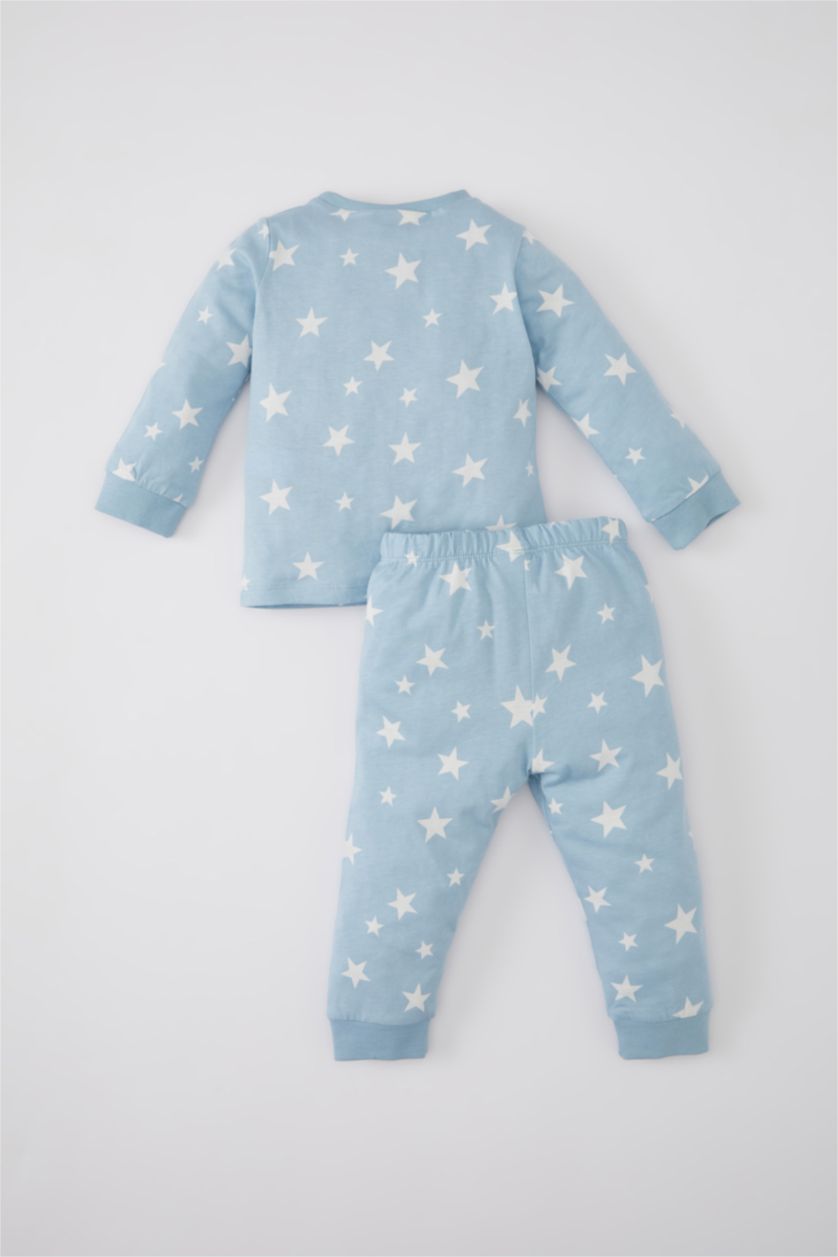 BABY BOY Blue Baby Boy Star Patterned Cotton 2 Piece Pajama Set
