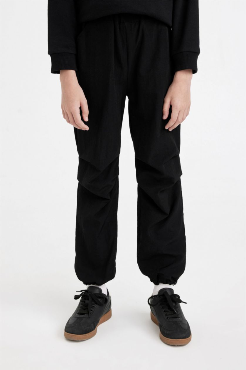 BOYS & TEENS Black Boy Parachute Jogger Pants
