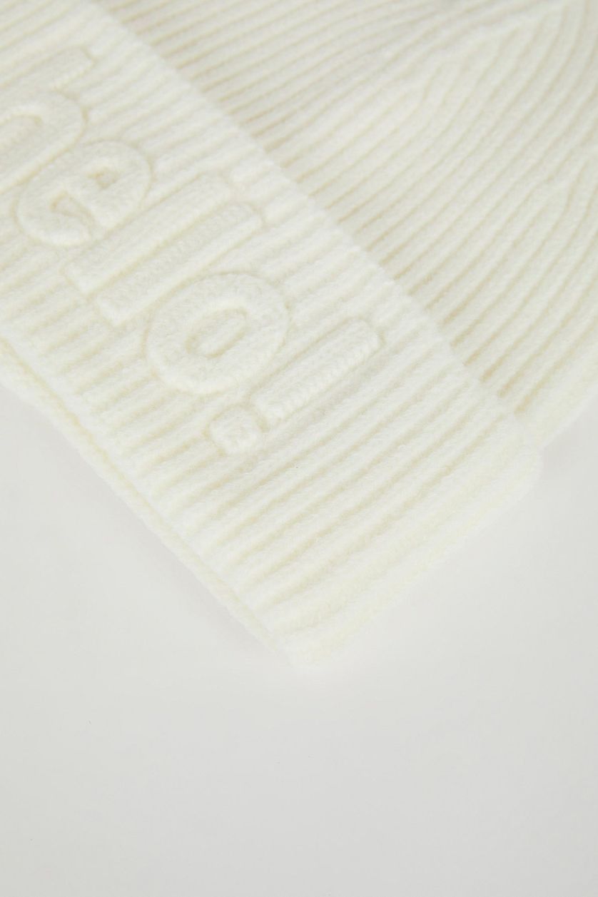 Kadın Beyaz Kadın Baskılı Örgü Bere