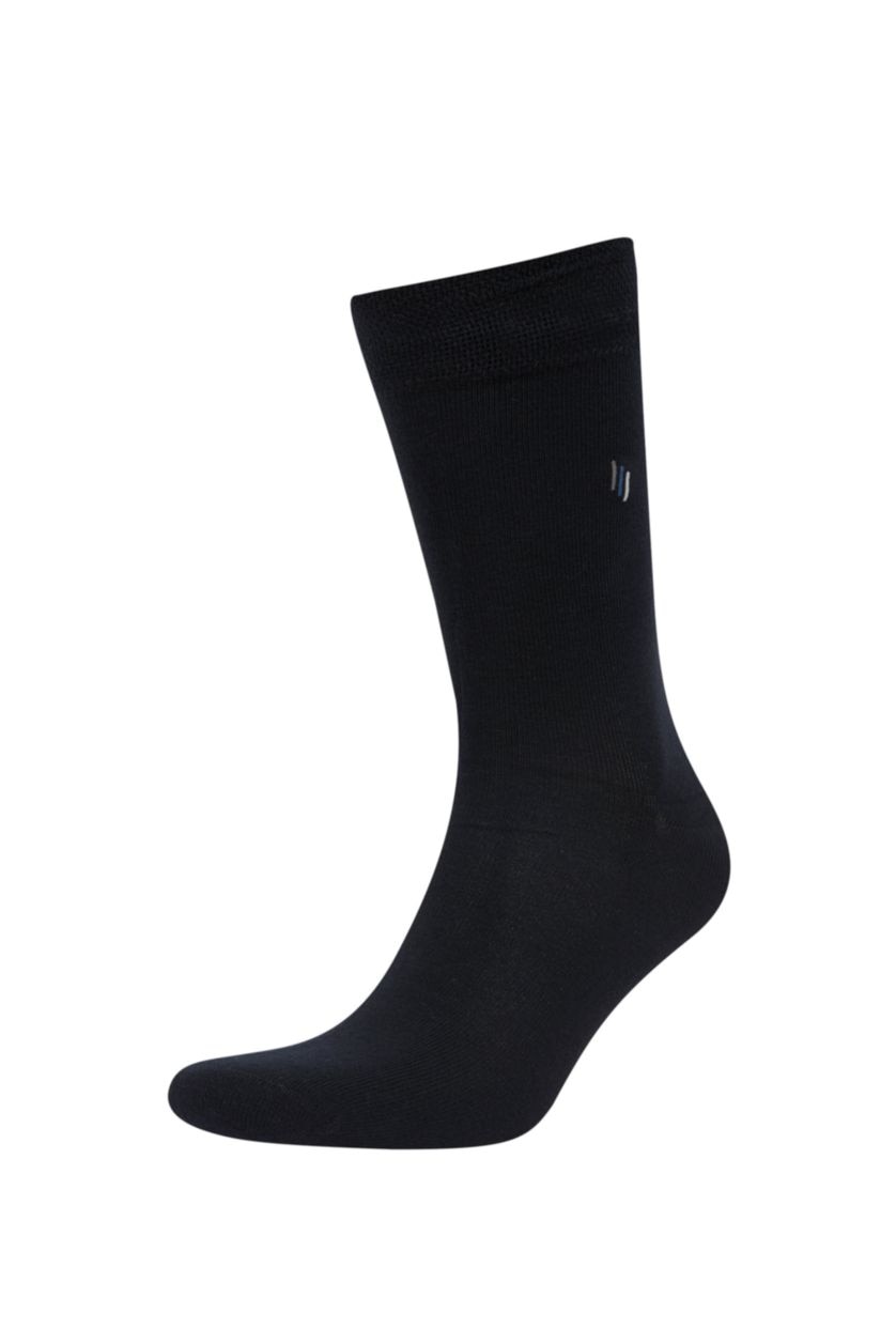 Erkek Lacivert Erkek Dikişsiz 3'lü Bambu Uzun Çorap