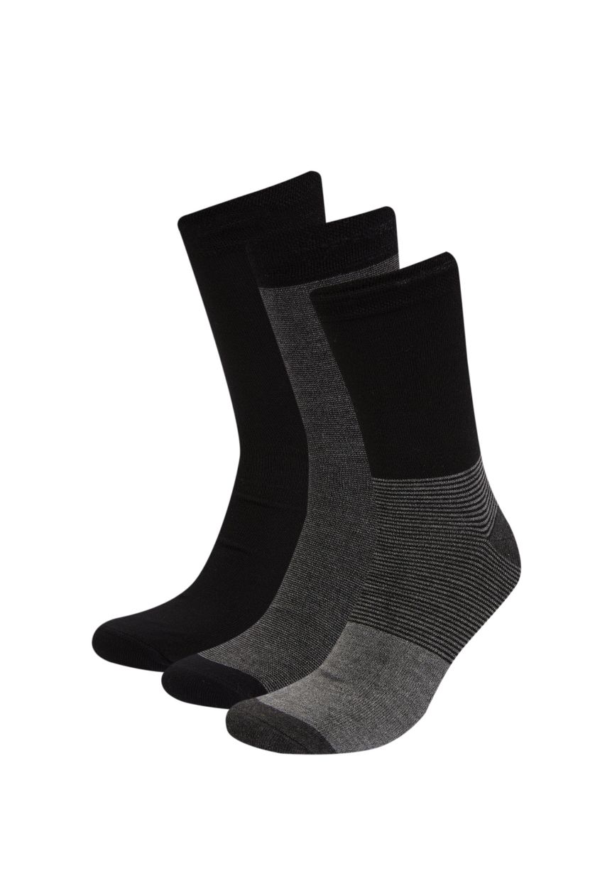 رجال أسود جوارب طويلة بامبو - 3 قطع