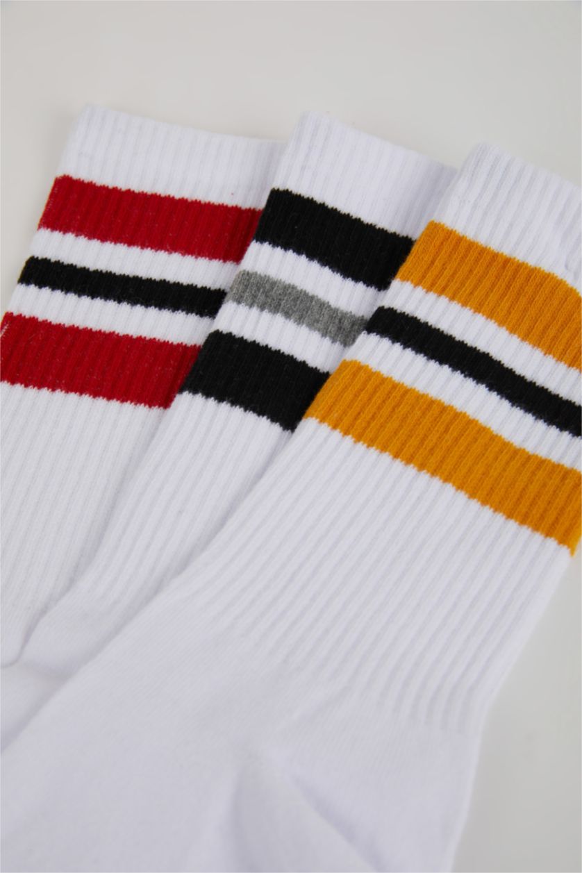 رجال أبيض (000) جوارب طويلة قطن من 3 قطع
