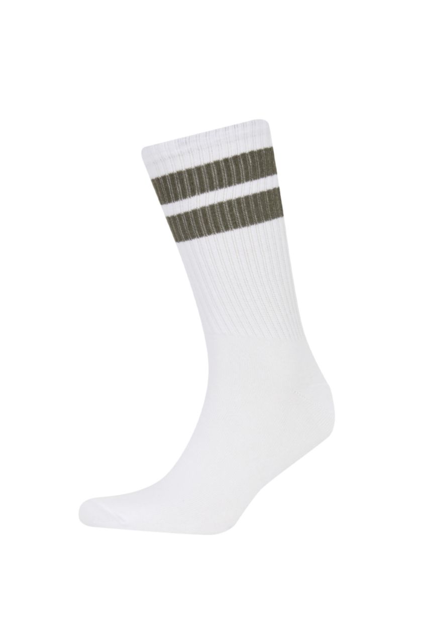 HOMME Blanc Lot de 5 paires de chaussettes longues en coton pour homme