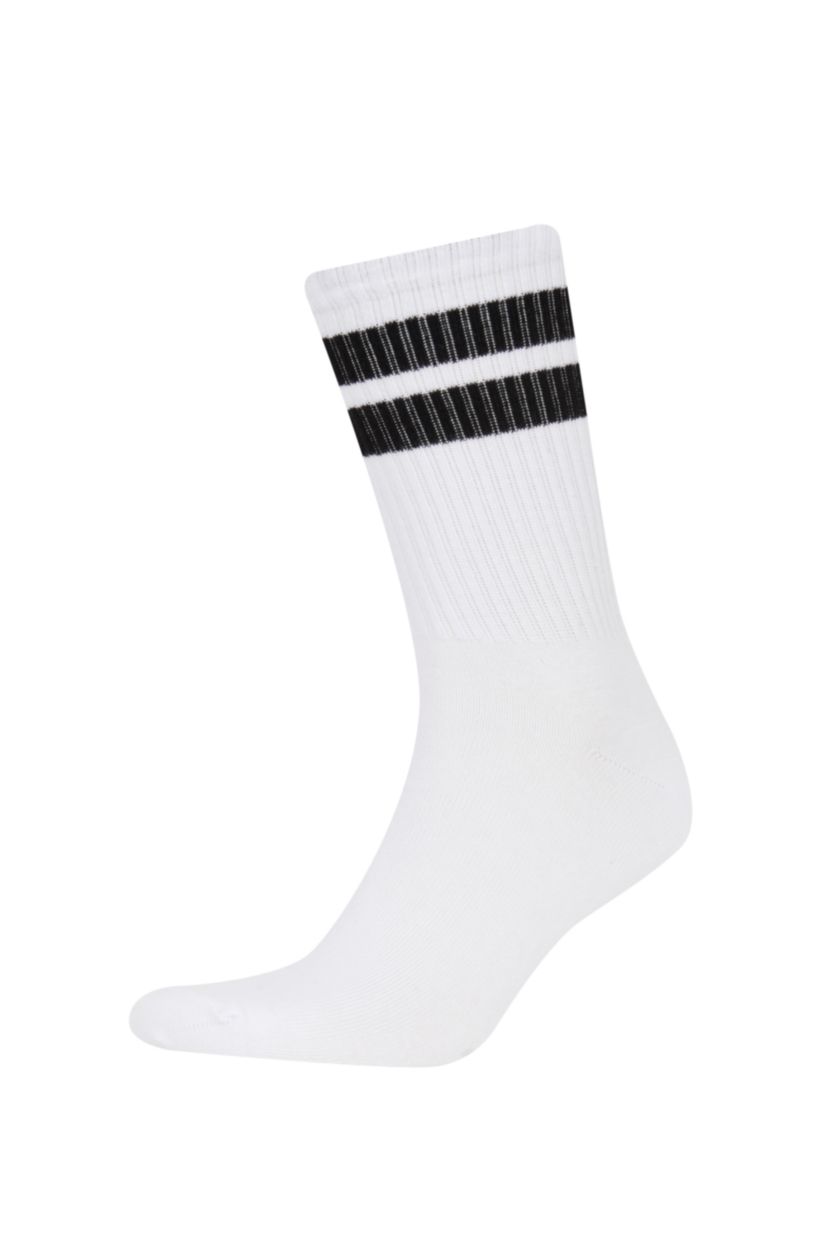 HOMME Blanc Lot de 5 paires de chaussettes longues en coton pour homme