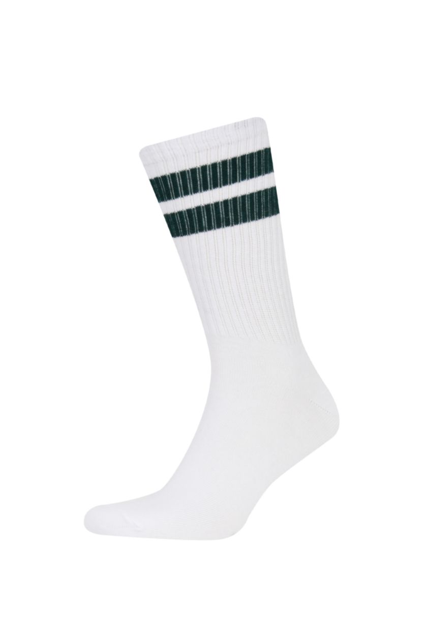 HOMME Blanc Lot de 5 paires de chaussettes longues en coton pour homme