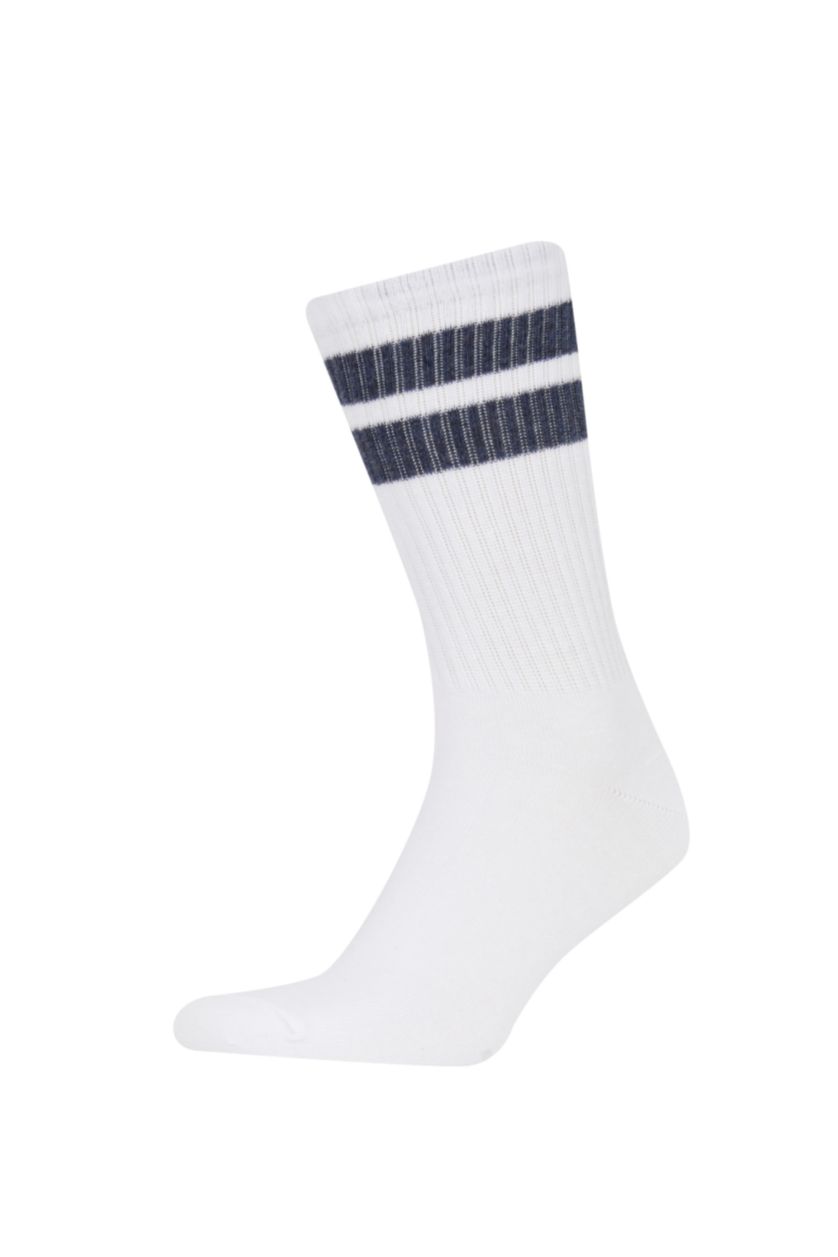 HOMME Blanc Lot de 5 paires de chaussettes longues en coton pour homme