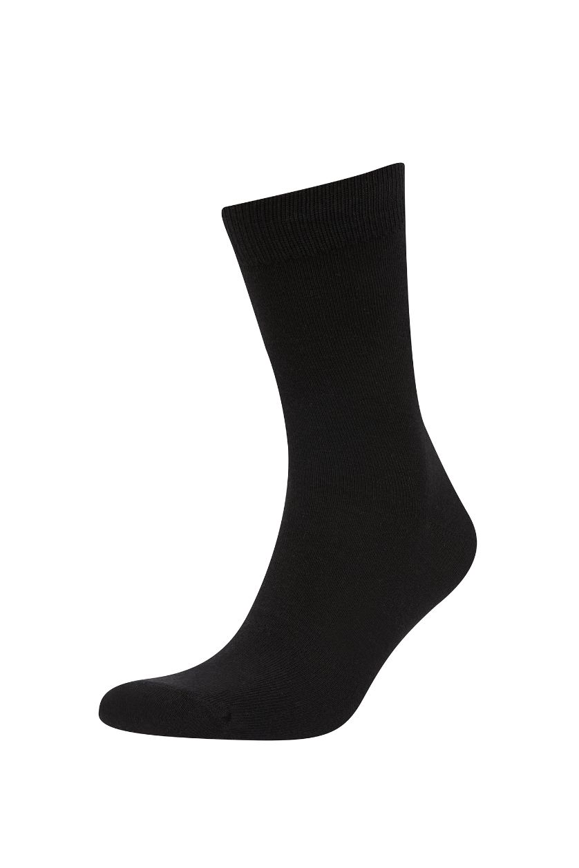 رجال أسود جوارب طويلة قطن - 5 قطع