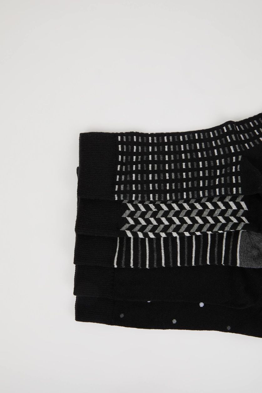 رجال أسود جوارب طويلة قطن - 5 قطع