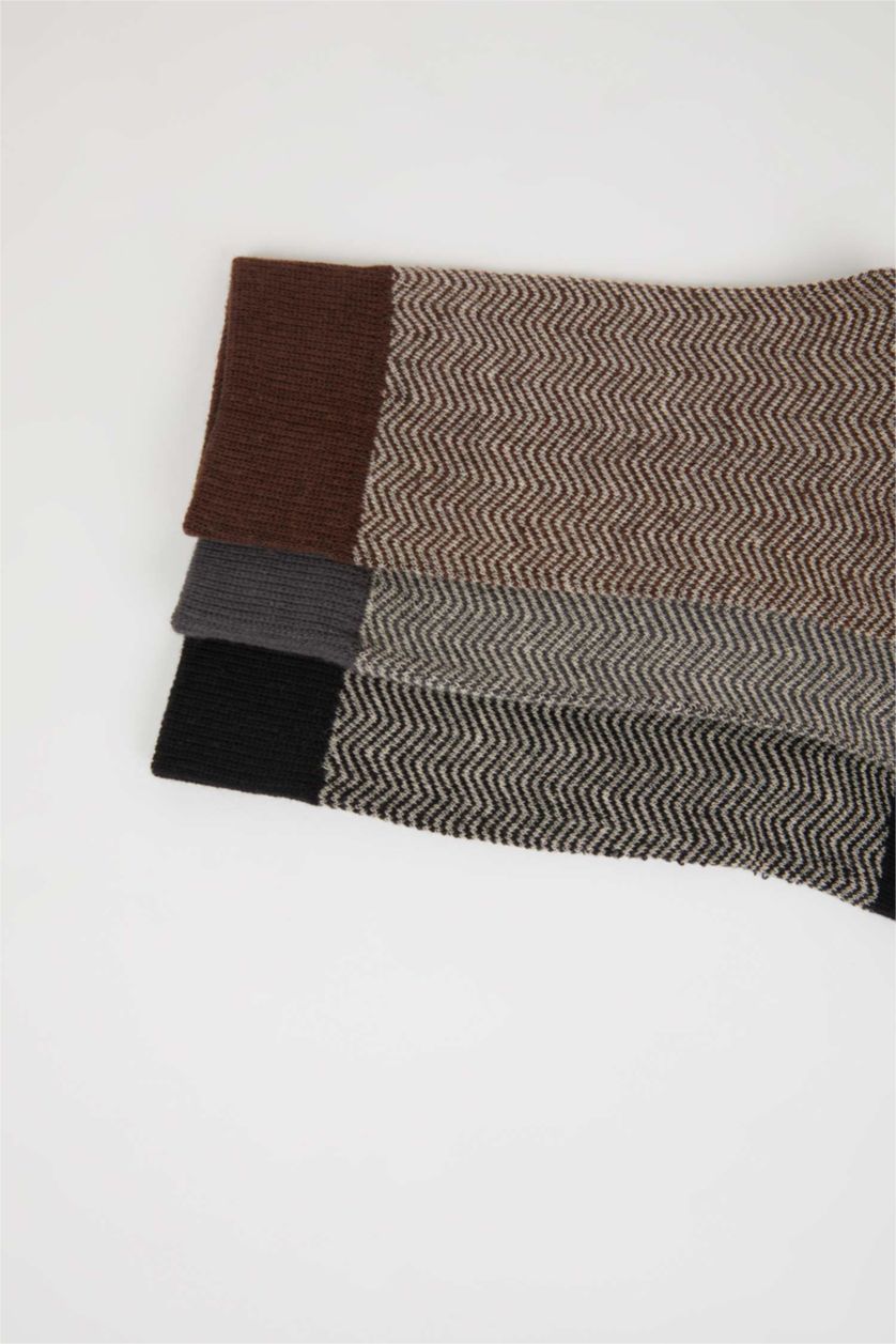 Erkek Karma Erkek 3'lü Pamuklu Uzun Çorap