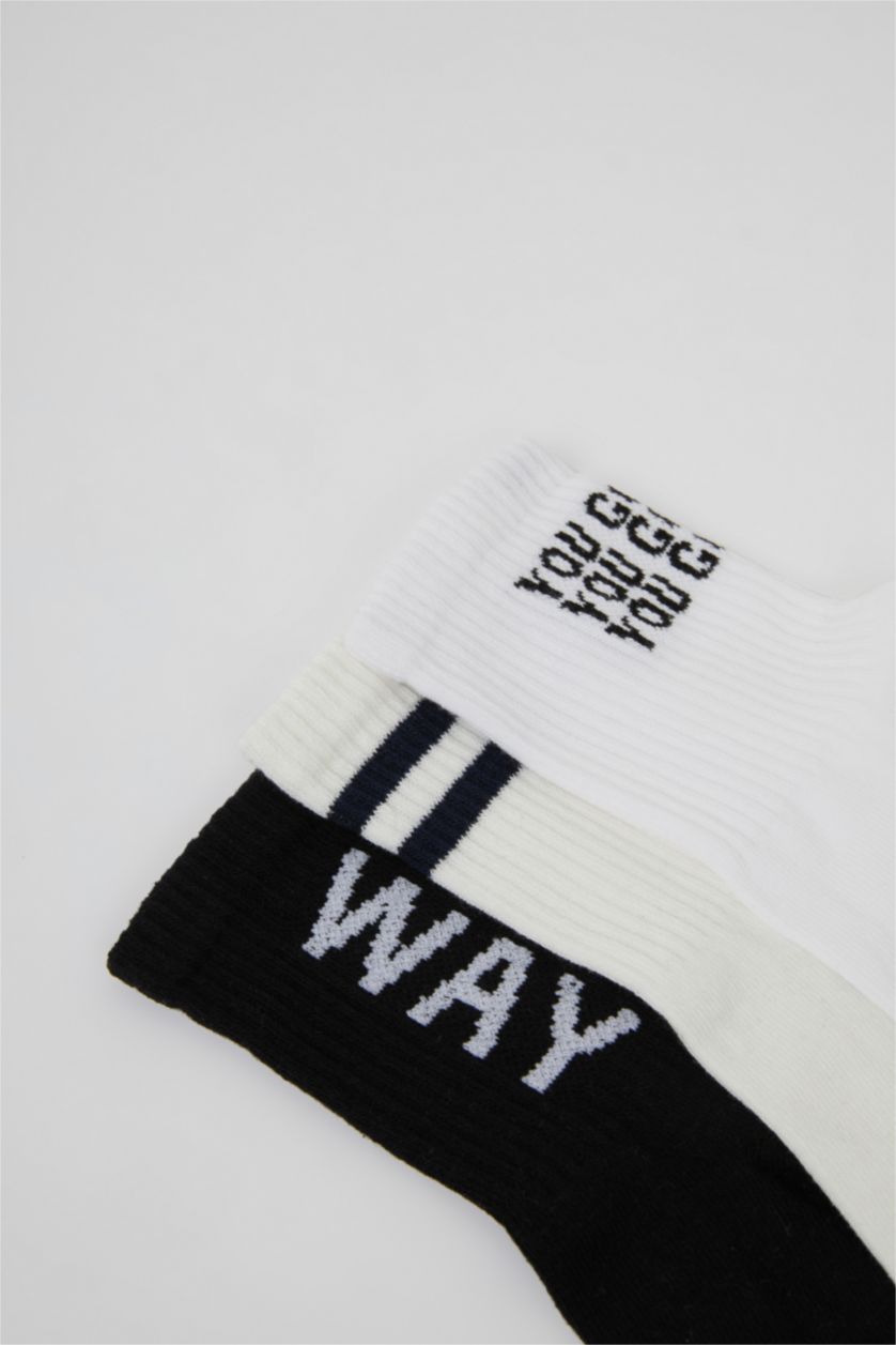 Erkek Karma Erkek Rahat Lastikli 3'lü Pamuklu Soket Çorap