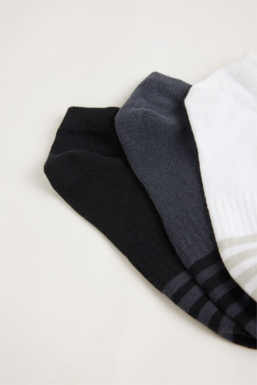 Erkek Karma Erkek 3'lü Pamuklu Kısa Spor Çorap
