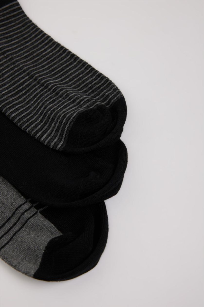 رجالي أسود شرابات قصيرة رجالي بامبو - 3 قطع