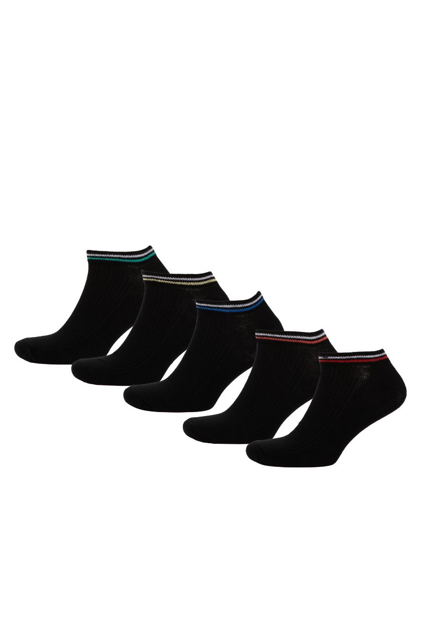 HOMME Noir Lot de 5 paires de Chaussettes Courtes en Coton pour Homme