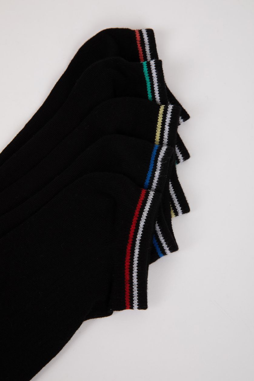 HOMME Noir Lot de 5 paires de Chaussettes Courtes en Coton pour Homme