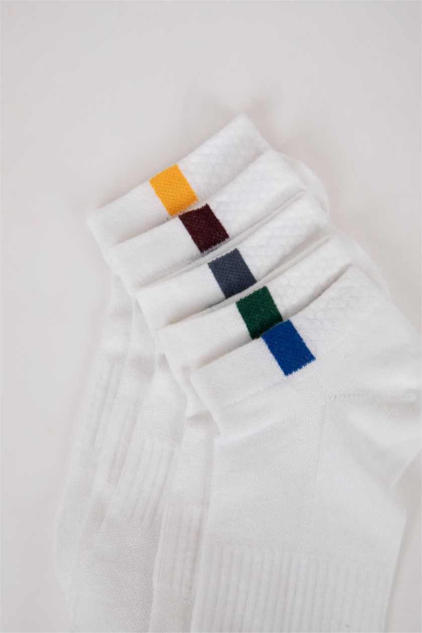 Erkek Beyaz Erkek 5'li Pamuklu Patik Çorap