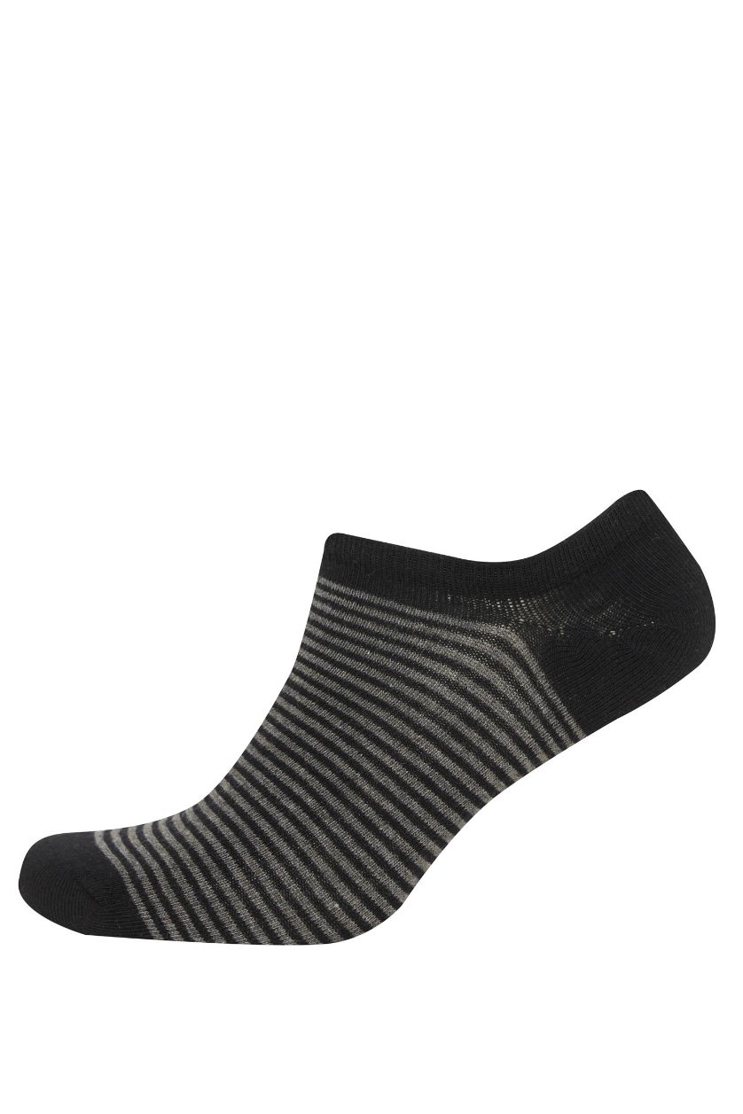 MAN Black Boy Invisible 5 Piece Cotton Sneaker Socks