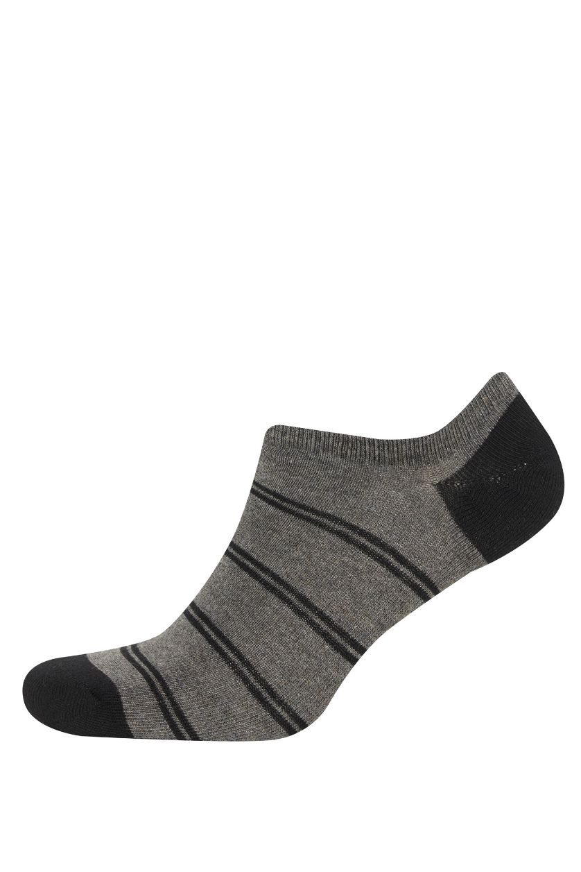MAN Black Boy Invisible 5 Piece Cotton Sneaker Socks